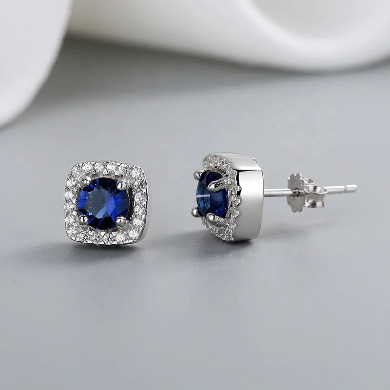 Wholesale Silver Stud Earrings Featuring Square Stud Earrings S925 Sterling Silver Stud Earring Women Fashion Jewelry