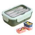 1100ml Leak-Proof Bento Lunch Box for Kids and Adults Cutlery Spoon Fork Set for School and Office Use