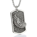 Antique Silver Plated Popular Accessories Wing Shield Stainless Steel Simple Pendant Necklace for Women