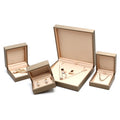 Customized Pu Leather Ring Box Earrings Necklaces Bracelets Jewelry Packaging Box champagne Color Ring Box