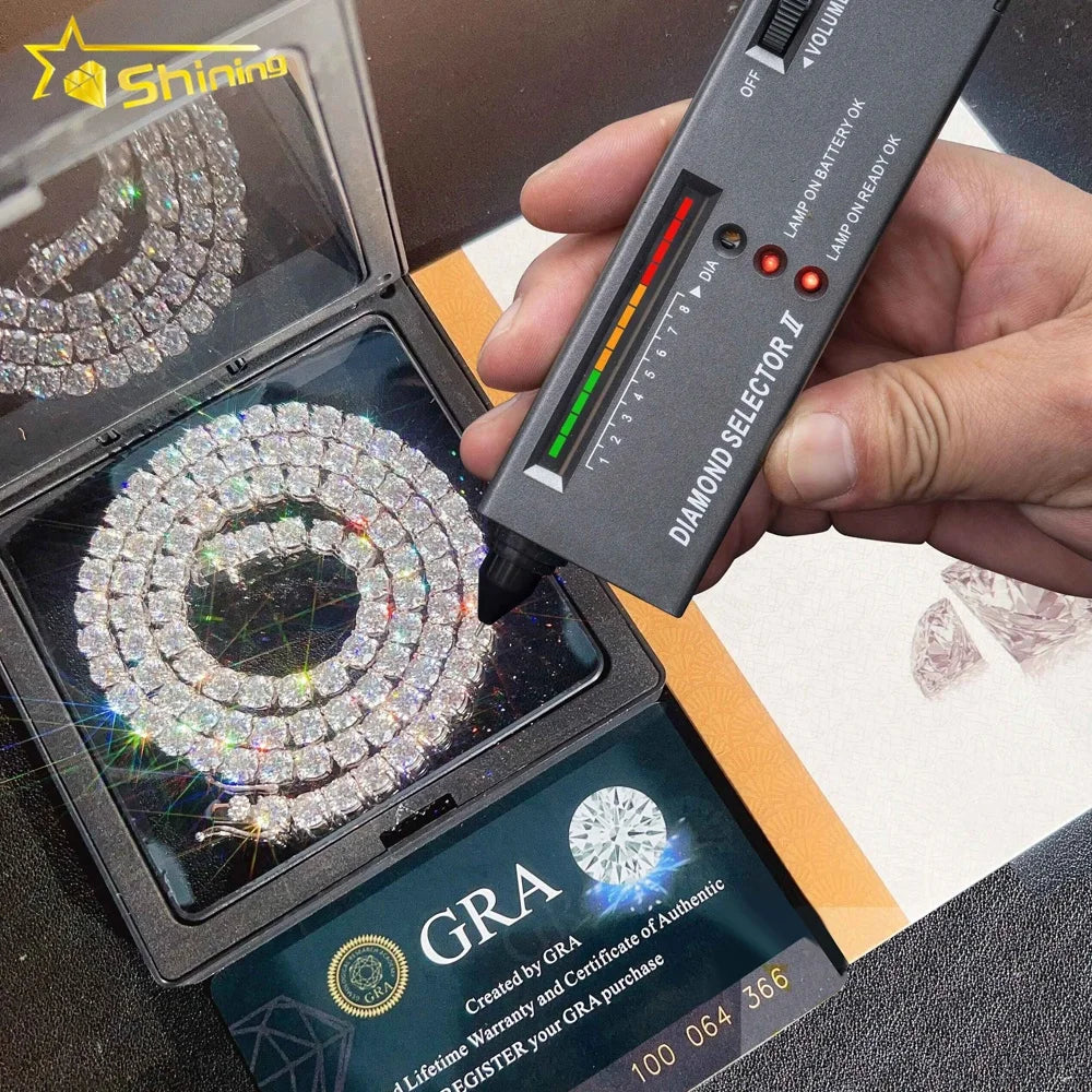 Cheap Price Hip Hop Jewelry 2MM 3MM 4MM 5MM 6.5MM GRA Certificate S925 Silver Vvs Diamond Moissanite Tennis Chain Necklace