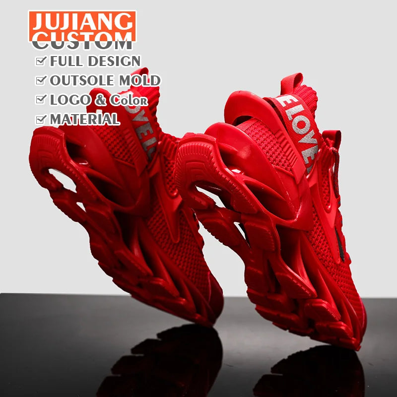 2023 Men's Blade Bottom Sneakers Comfortable Soft Breathable Sport Running Casual Shoes with Mesh Lining New Fashionable Design