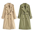 XS-L Autumn New Fashion Women's Wear Long Windbreaker Jacket Minimalist and Versatile Waist up Coat