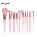 Beauty Planet Wholesale Custom Logo Pink 12-Piece Synthetic Hair Wood Handle Makeup Brush Set for Face Eyes Concealer Lip Balm MegaBDM