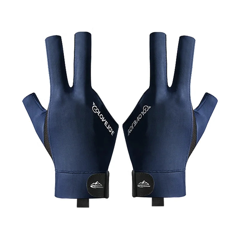 Oem Custom Colorful 3 Fingers Billiard Pool-gloves Open Finger Snooker Gloves for Right Hand or Left Hand