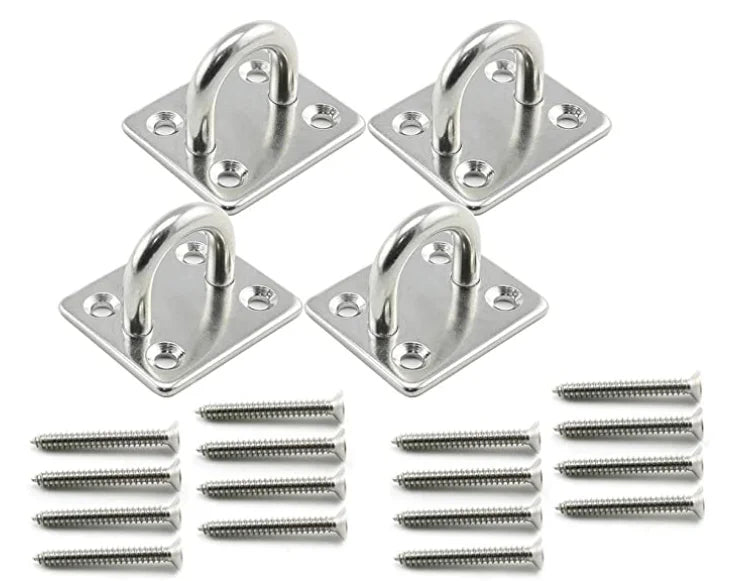 Stainless Steel Ceiling Hook Pad Eye Plate Hardware Wall Mount Hook Heavy Duty for Hanging