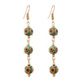 Retro Niche Design Nepal Exotic Style Tibetan Earrings Female Temperament Simple Ethnic Style Individual Handmade Earrings
