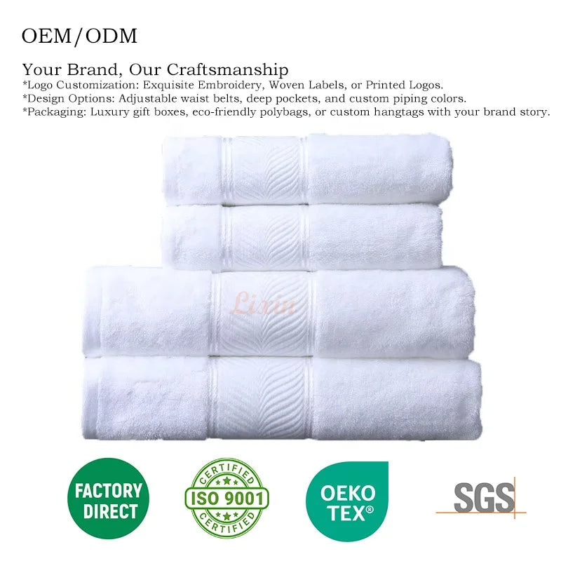 High Quality Egyptian Cotton Compressed Thick Hotel Bath Hand Towels  Luxury 100% Cotton Soft Super-Absorption Bath Tpowels