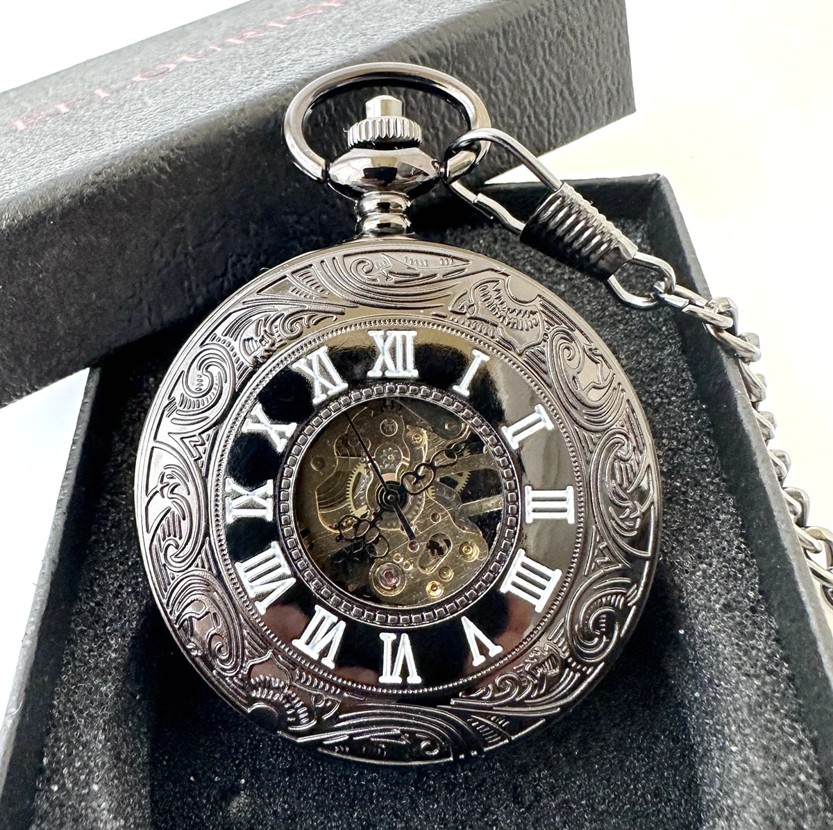 Antique Roman Flower Frame Mechanical Pocket Watch with Zinc Alloy Case and Dial