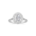 Excellent White DEF Color Round Shaped 18K Gold Moissanite Engagement Halo Rings