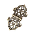 Factory Supply 52 X 28mm Gold Antique Brass Flowered Metal Butt Hinge for Box