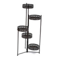 European Folding Wrought Iron Epoxy Coated Flower Stand with Planter & Plant Liner for Modern Stylish Home Garden Decoration