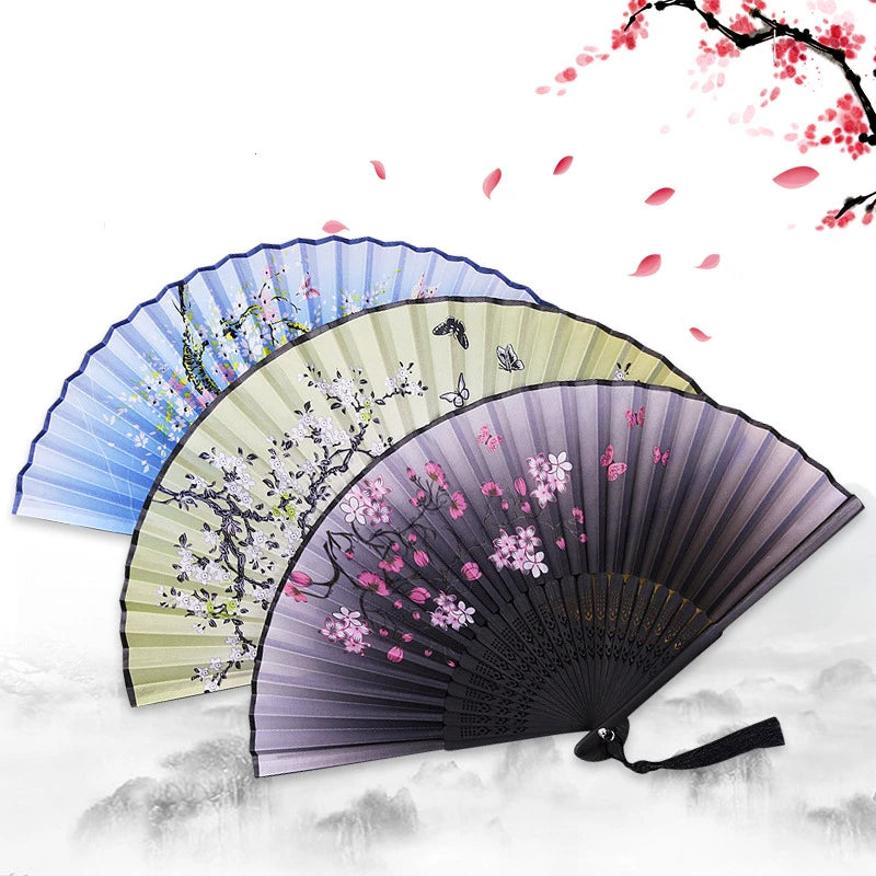 Silk Hollow Bamboo Bone Hand Fans Hand Fan for Decoration Custom Bone