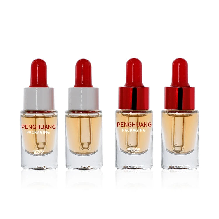 Skincare Packaging Cylinder Glass Serum Dropper Bottles 5ml 10ml 15ml 30ml for Face Care & Hair Oil