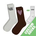 Custom Logo Casual Crew Socks Knitted Cotton Solid Color Socks Custom Jacquard Logo Sock