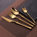 Royal Family Wholesale Stainless Steel Titanium Cutlery Set Portugal Rose Matte Gold Finish for Royal Weddings