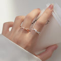 S925 Sterling Silver Adjustable Ring Double Layer Inlaid Zircon Diamond Smart Ring Braided Designer Women Rings Jewelry