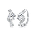 Elegant 925 Sterling Silver Moissanite Earrings Factory Wholesale 50 Points Wavy Design for Women