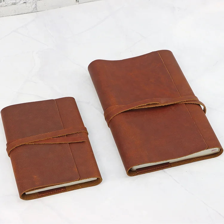 Personalized  Crazy Horse Leather A5 A6 Notebooks Book Cover Custom Vintage Handmade A5  Leather Journal