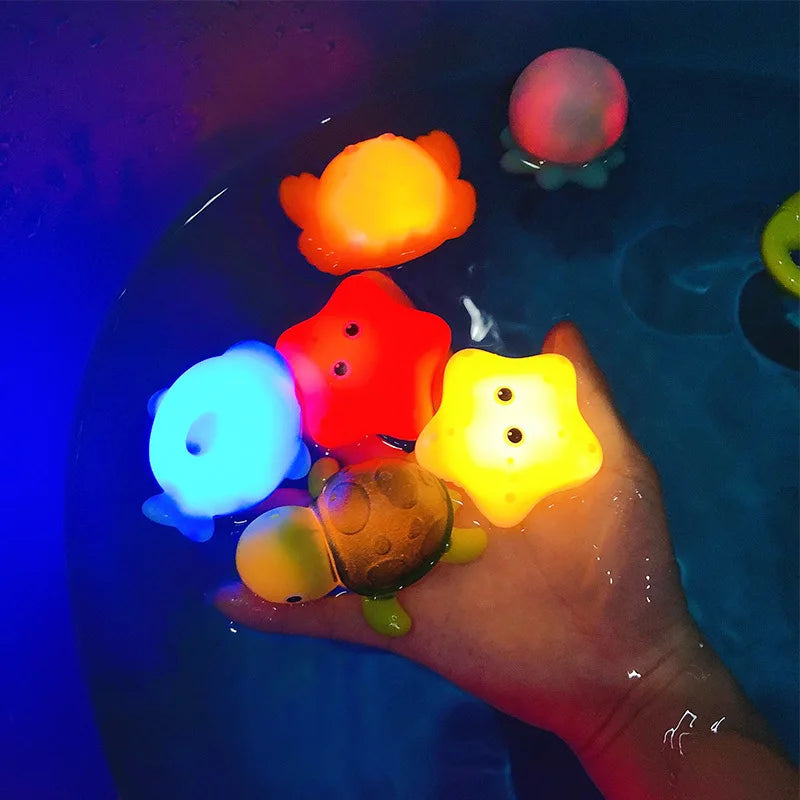 New Arrive Induction Light Bath Toy Animal Floating Fishing Happy Kids Water Toys