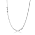 Rhodium Plated 925 Sterling Silver Snake Bone Water-wave Chain Trendy Women's Wedding Engagement Party Gift Necklace