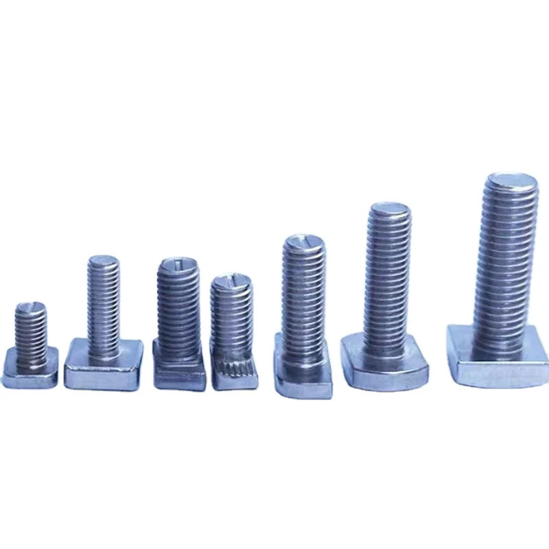 Square Head T-Bolts Galvanized Steel Plain Finish Stainless Steel 8*20 Size T-Square Head Screws Seismic Support Accessories