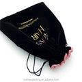 Custom Velvet Tassel Drawstring Bag for Wigs and WeavesSatin Lining Velvet Hair Bundles Bag With Tassel