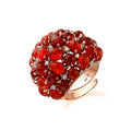 Kirin Jewelry Women's Ring 18K Gold & Rhodium Plated Sterling Silver Tennis Bracelet Colored Corundum Zircon for Parties Gifts