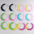 Wholesale Western Popular Gradient Cc Earrings Jewelry Colorful Clear Frosted Sample Acrylic Bamboo Hoop Earrings for Women
