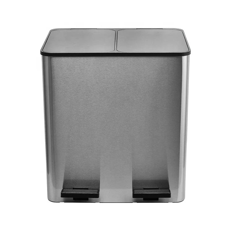 40L JiangMen Wet and Dry Double Recycling Rubbish Trash Can Pedal Bin With Dual Compartment for Iidoor or Outdoor