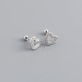 925 Sterling Silver Cute Summer Heart Chandelier Earrings Fashion Jewelry Small Zircon Bulk Small Size Fashionable Chunky Style