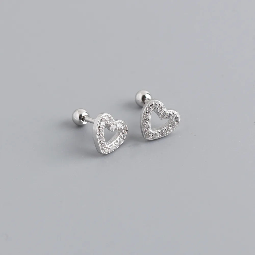 925 Sterling Silver Cute Summer Heart Chandelier Earrings Fashion Jewelry Small Zircon Bulk Small Size Fashionable Chunky Style