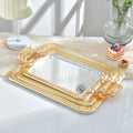 2026 Qian Hu Luxury  Metal Serving Tray Set Gold Plating Elegant Fruit Trays Dishes for Dining Manufactured by Company