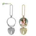 Prosub Sublimation Blank Angel Wing Car Ornament Necklace Pendants Double Sided Printing Sublimation Necklace Blanks Pendants