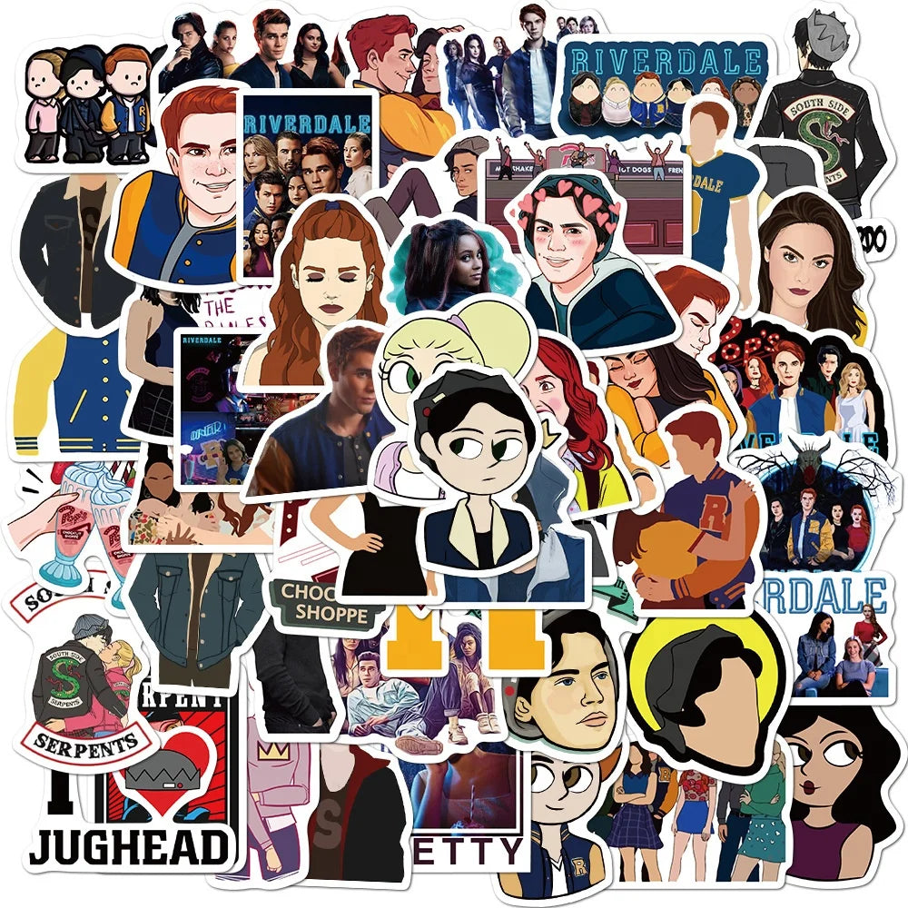 50Pcs New Riverdale TV Program Movies Graffiti Sticker for Laptop Luggage Bottle Die Cut Waterproof Stickers Vinyl