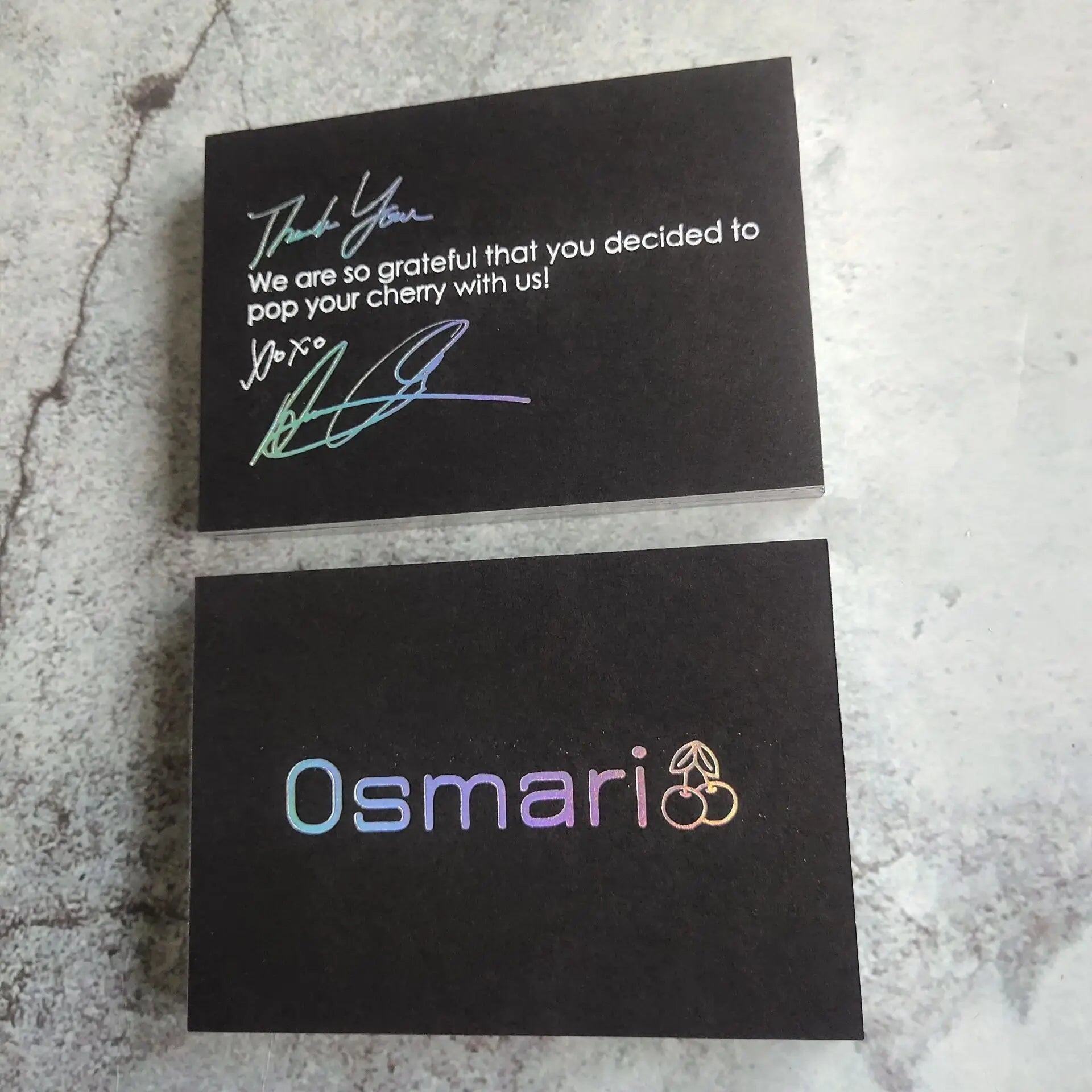 Hot Holographic Stamping Printing Top Grade Black Business Cards & Greeting/Thank You Cards-Custom Size Paper