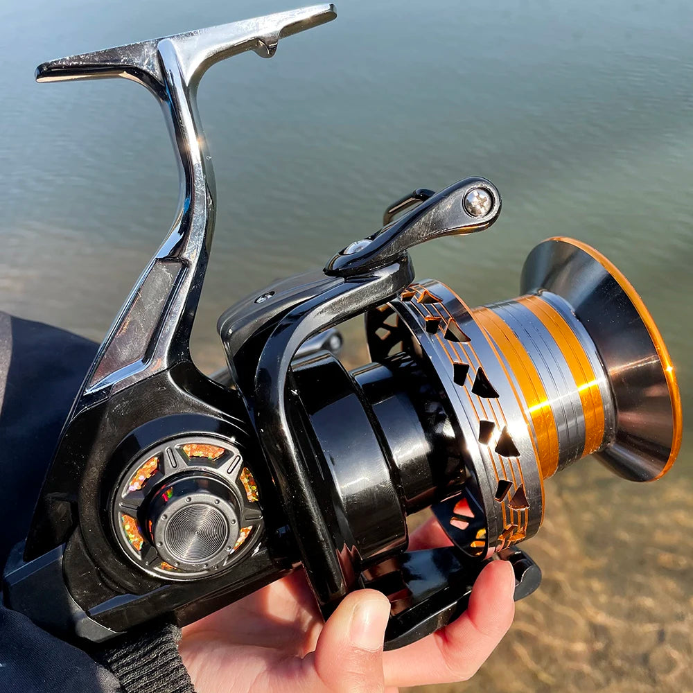 12000 10000 9000 Metail Line Cup Surf Cast Reel 30KG Max Drag Long Shot Saltwater Spinning Reel Coil Fishing Reel MegaBDM