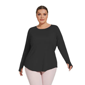 Plus Size Women Clothing Sport Top Gym Yoga Wear Long Sleeve Mesh Fitness Yoga Shirt
