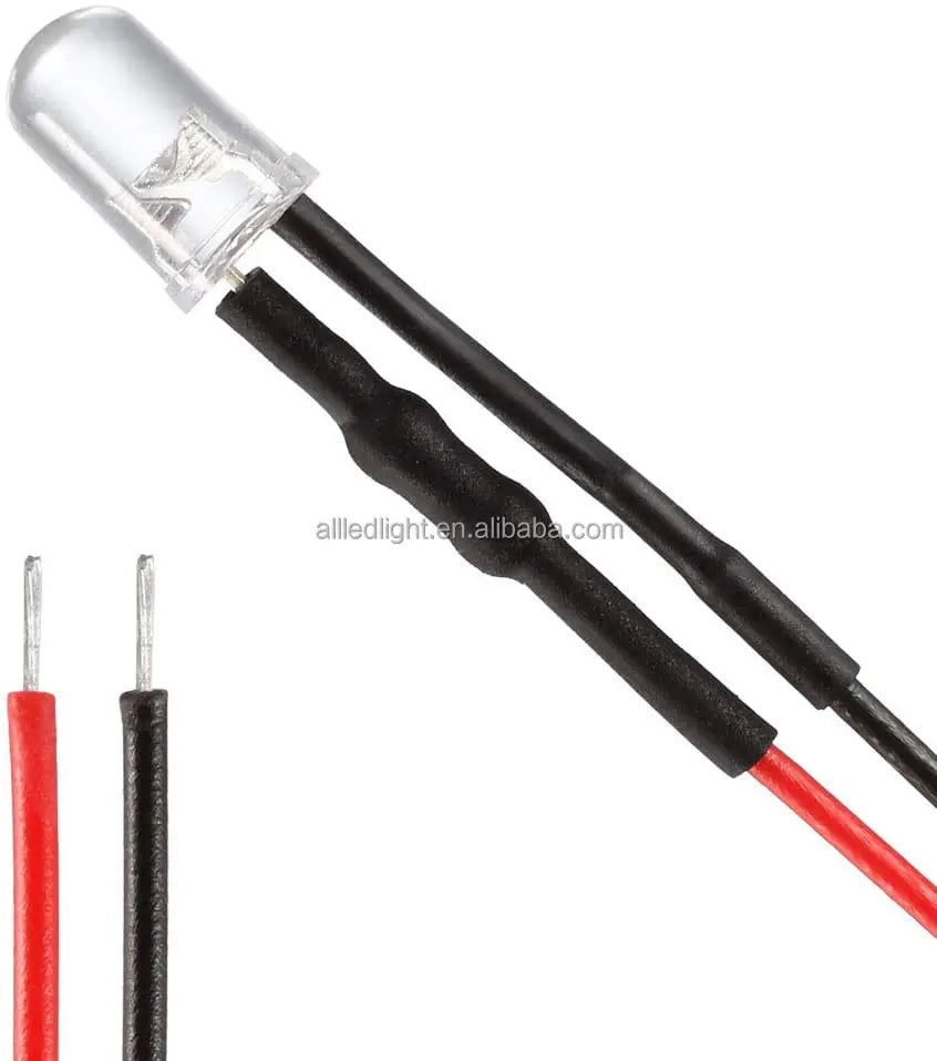 Mixed Colour 5mm LEDs Prewired Light DC5-24V 20cm Pre Wired LED Truck Led Lights 24v