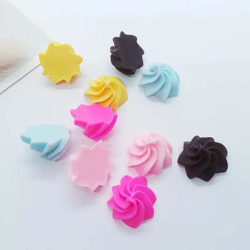 Resin Ice Cream Topping Flat Back Resin Charms Cabochons for Slime Handmade DIY Mobile Phone Kids Hair Craft Decor