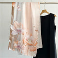 Floral Long Silk Satin Scarf Summer Long Silk Mulberry Stylish Wrap Shawl Scarves 170x53cm With Custom Logo