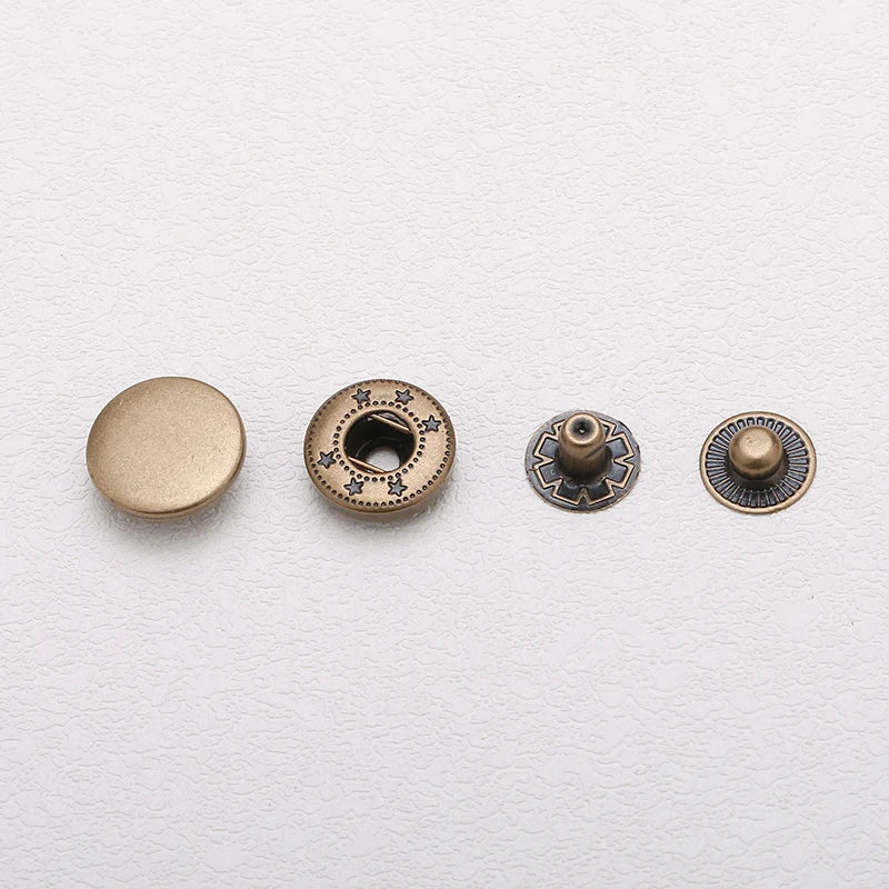 Hot Sales 4 Parts Metal Snap Button Kit Brass Snap Press Round Buttons for Clothes