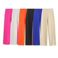 ZATRHMBM Women's 2023 Spring New Fashion Loose Pants Retro High Waist Zipper Female  Pants