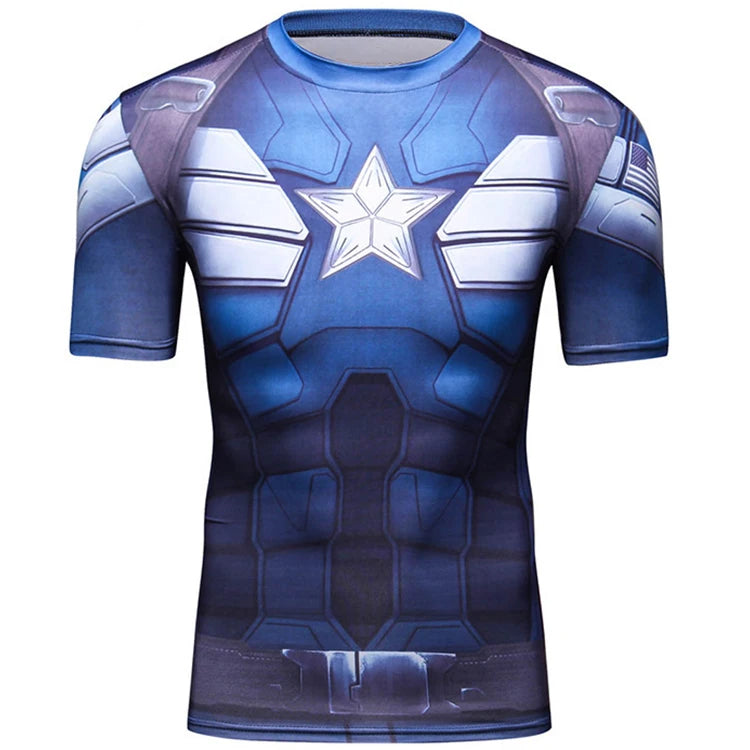Professional Factory Custom Breathable Quick Dry Short Sleeve Men 3d Print T Shirt Compression Sublimation Rash Guard