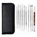 10 Pcs/set Dental Wax Sculpture Caver Tool Kit Dentistry Spatula Knife Stainless Steel Surgical Carving Tool for Lab Dentist