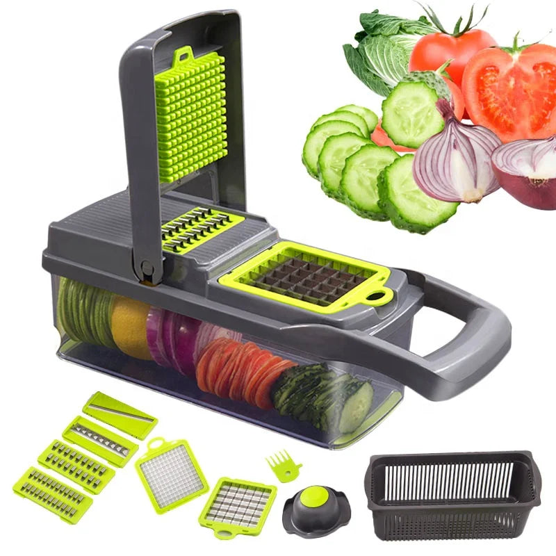 Hot Selling Food Chopper Vegetable Cutter With Drain Basket Slicer Multi Function Vegetable Cutter