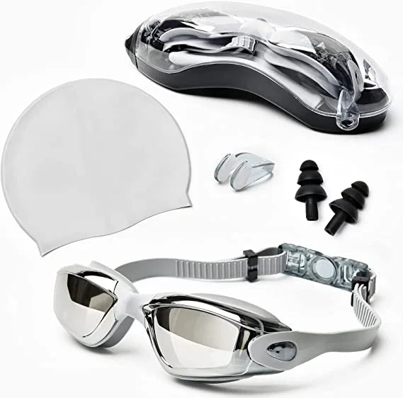 Gafas De Natacion Swimming Glasses Adult Swim Goggles Adjustable Swimming Goggles With Earplugs Nose Clip Caps