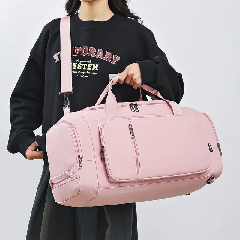 Large Capacity Fashionable Oxford Single Shoulder Crossbody Backpack Independent Shoe Compartment Dry Wet Separation Sports