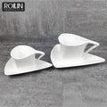 Manufacturer Wholesale White Coffee Cups Triangle Shape Coffee Cups and Saucer Hotel Tableware Other Hotel & Restaurant Supplies