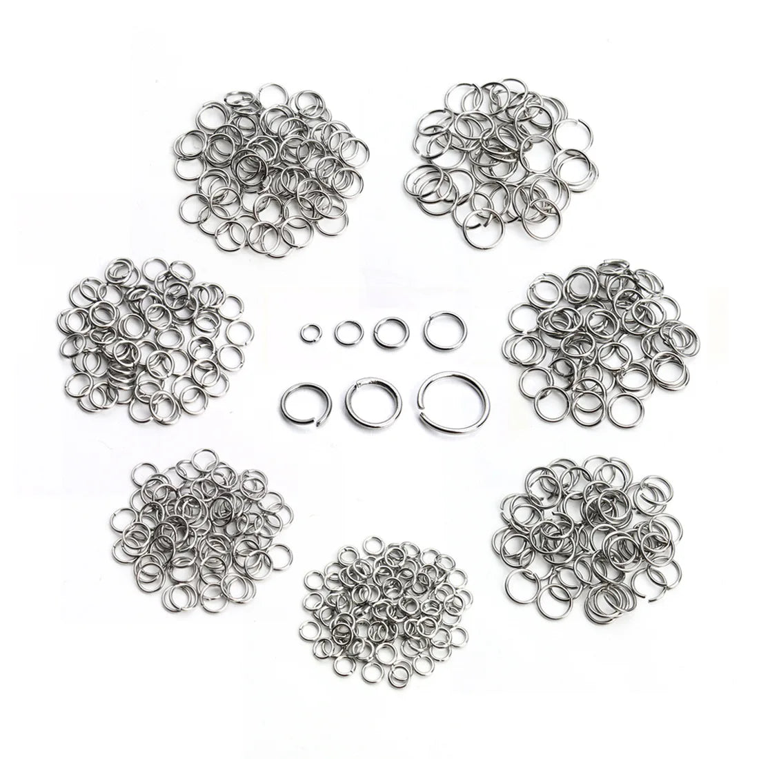 Silver Color Wholesale 4-9mm Open Jump Ring Metal Jump Rings DIY Jewelry Findings